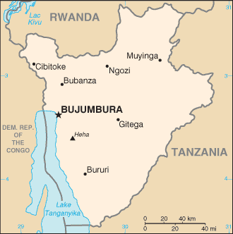 Map of Burundi