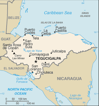 Map of Honduras