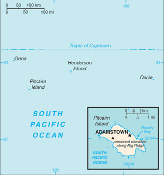 Map of Pitcairn Islands