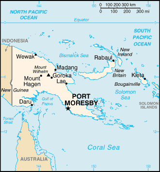 Map of Papua New Guinea