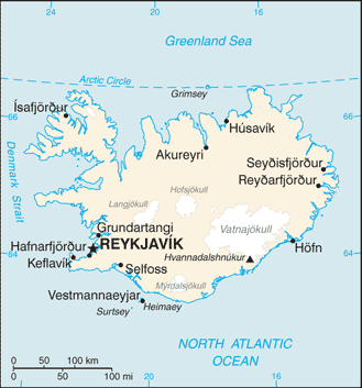 Map of Iceland