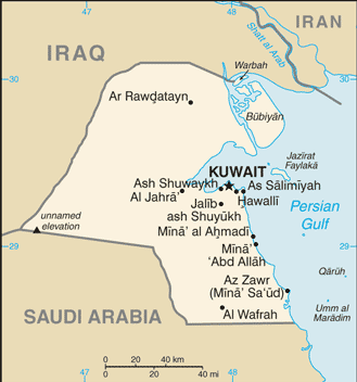 Map of Kuwait