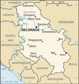 Map of Serbia