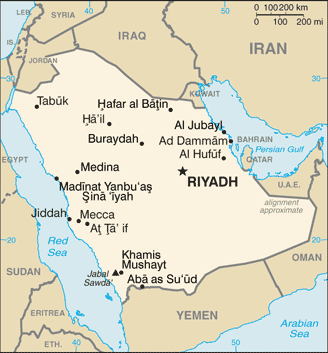 Map of Saudi Arabia