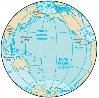 Map of Pacific Ocean