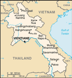 Map of Laos