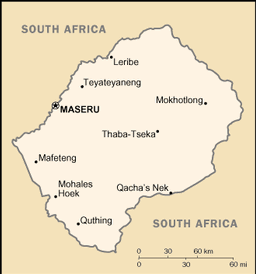 Map of Lesotho