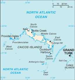 Map of Turks and Caicos Islands