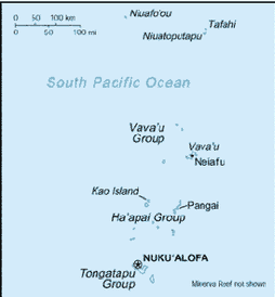 Map of Tonga