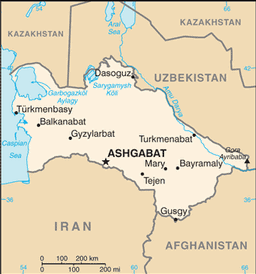 Map of Turkmenistan