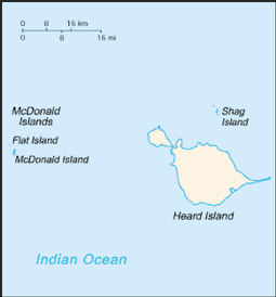 Map of Heard Island and McDonald Islands