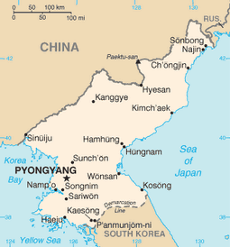 Map of Korea, North