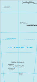 Map of Saint Helena, Ascension, and Tristan da Cunha