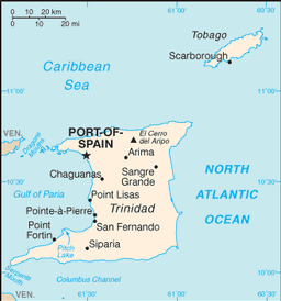 Map of Trinidad and Tobago