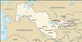 Map of Uzbekistan