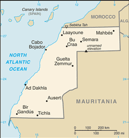 Map of Western Sahara