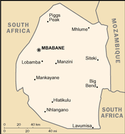 Map of Swaziland