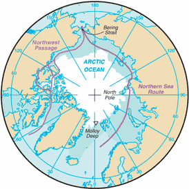 Map of Arctic Ocean