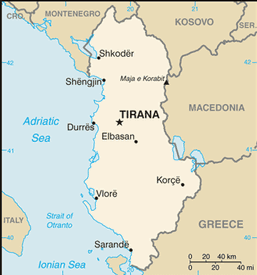 Map of Albania