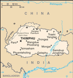 Map of Bhutan