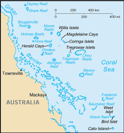 Map of Coral Sea Islands