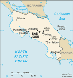 Map of Costa Rica