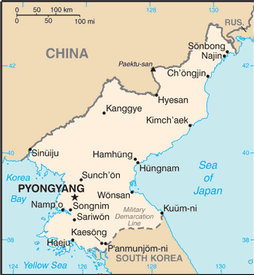 Map of Korea, North