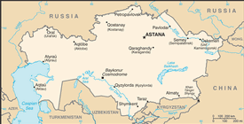 Map of Kazakhstan