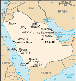 Map of Saudi Arabia