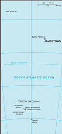 Map of Saint Helena, Ascension, and Tristan da Cunha