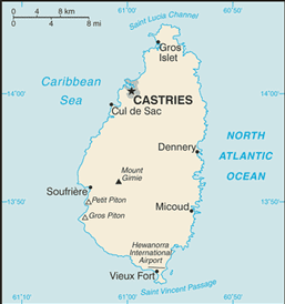 Map of Saint Lucia