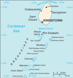 Map of Saint Vincent and the Grenadines