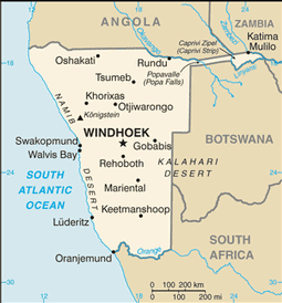 Map of Namibia