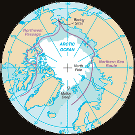 Map of Arctic Ocean